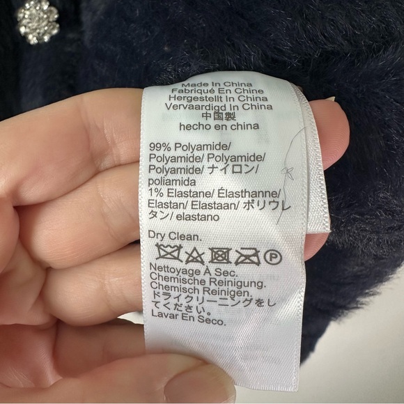 NWT J. Crew Sweater Lady Jacket in Brushed Yarn Navy SZ L - Picture 6 of 7